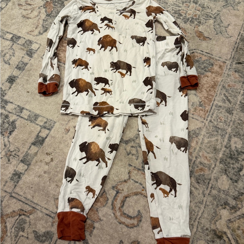 Angel Dear Bison Print Kids Pajama Set